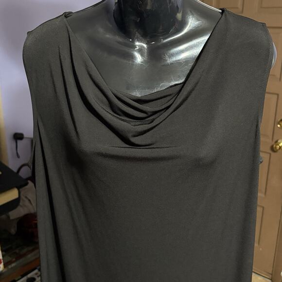 Chico's 2 (US Large) Maxi Dress Cowl Neck Sleeveless Black Sheath Gown - Picture 7 of 12